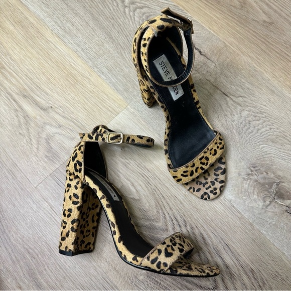 Steve Madden Carrsoni Cow Hair Leopard Heels size 7 - Picture 1 of 9
